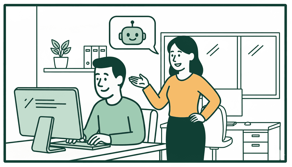 Coaching relationship - Side by side partnership illustration